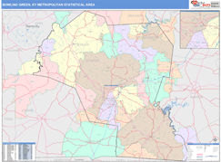 Bowling Green Metro Area Digital Map Color Cast Style